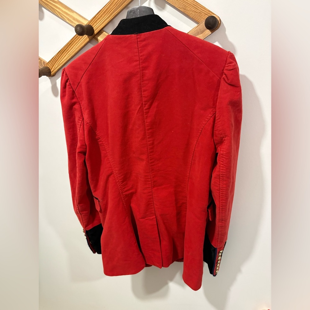 Free People Seamed and Structured Military Blazer in red and black. - Picture 7 of 9